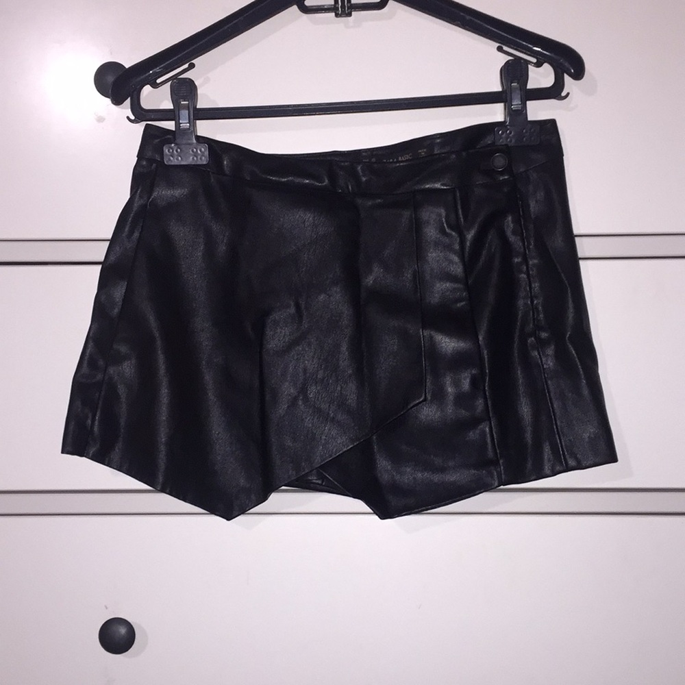 Zara leather envelope skirt